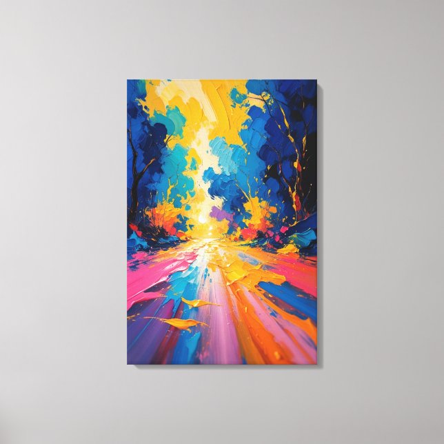 Lienzo Trayectoria radiante - Paisaje abstracto intenso (Anverso)