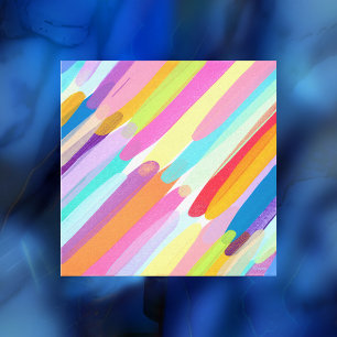 Lienzo Trazos de color diagonales, pintura abstracta