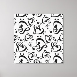 Lienzo Treble Clef Bass Clef Hearf Music Wall Art Canvas