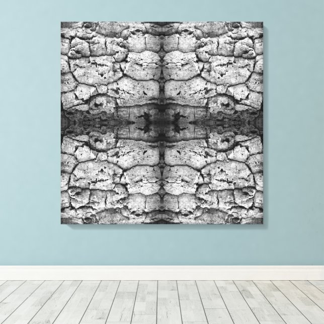 Lienzo Tree Bark Black And White Photo Closeup Pattern (Insitu (piso de madera))