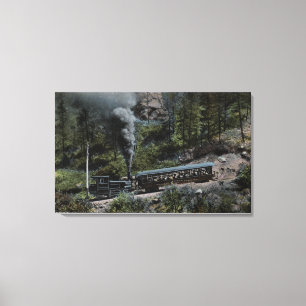 Lienzo Tren de la rueda del diente que sube para arriba