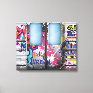 Lienzo Tren de Metro con Grafitis