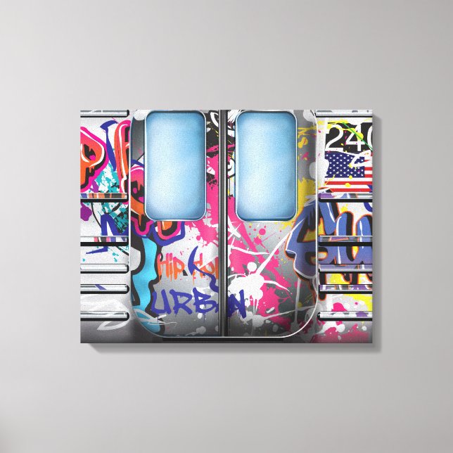 Lienzo Tren de Metro con Grafitis (Anverso)