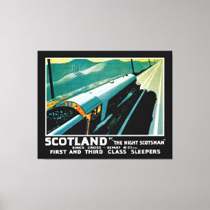 Lienzo Tren expreso nocturno de Escocia