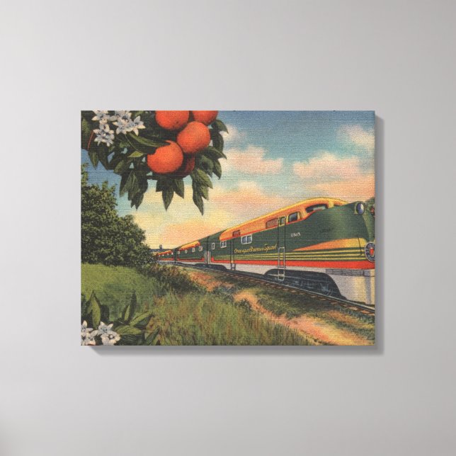 Lienzo Tren-Naranja Especial de Flores (Anverso)