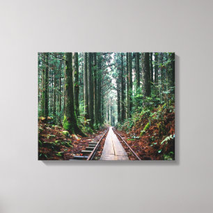 Lienzo Tren pistas en el bosque