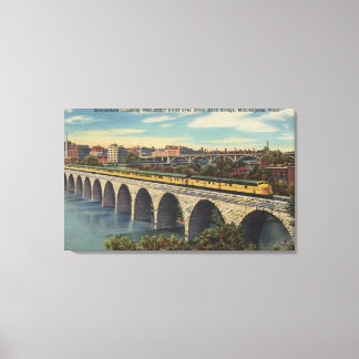 Lienzo Tren - Puente del Arco de Piedra Cruzado