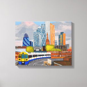 Lienzo tren suburbano de Londres-estación de Hoxton