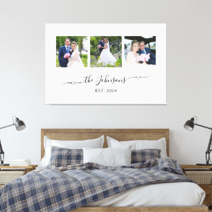 Lienzo Tres Bodas Foto Corazón Swash Firma 