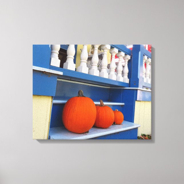 Lienzo Tres calabazas en un paso - Viñedo de Martha (Anverso)