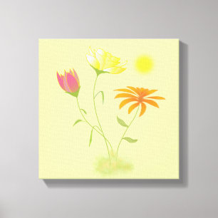Lienzo Tres flores en el sol - transparente.