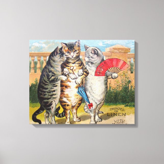 Lienzo Tres Gatitos Ilustración de Mamá Oca (Anverso)
