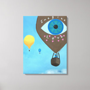 Lienzo Tres globos aerostáticos Imagine Love Wrapped Canv