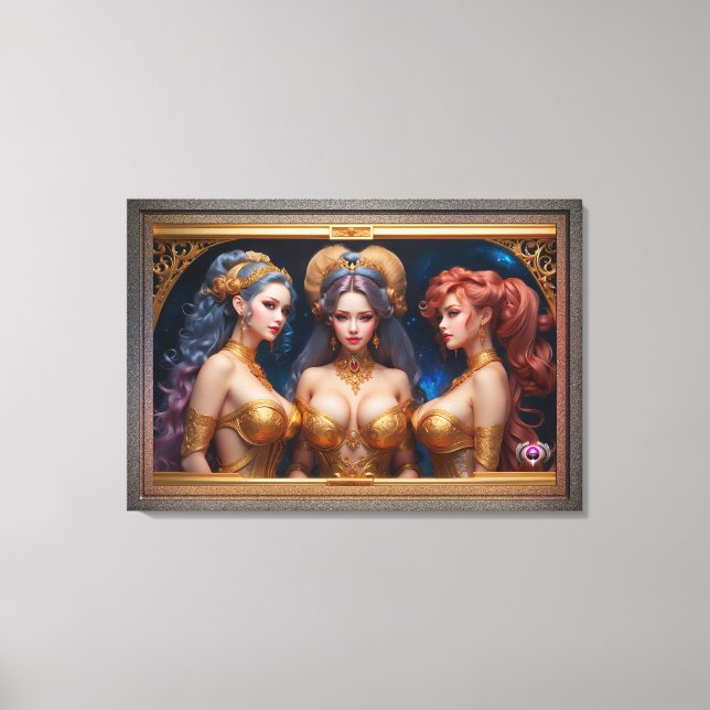 Lienzo Tres grados de mitología griega por Xzendor7 (Anverso)