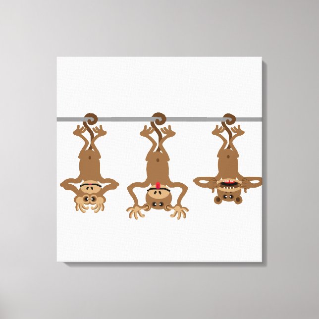 Lienzo Tres monos imprudentes (Anverso)