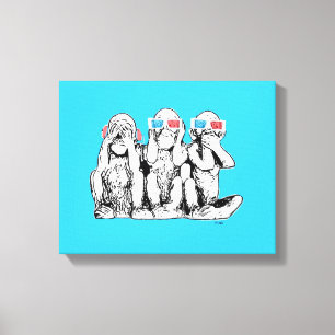 Lienzo Tres monos sabios Especificaciones 3D Pop Art Impr