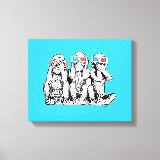 Lienzo Tres monos sabios Especificaciones 3D Pop Art Impr (Anverso)