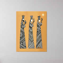 Lienzo Tres Reyes Magos Navidad Natividad en Blanco y Neg
