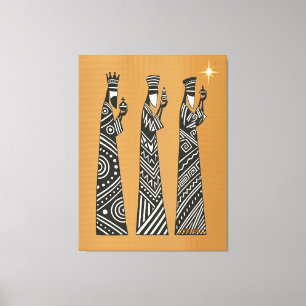 Lienzo Tres Reyes Magos Navidad Natividad en Blanco y Neg