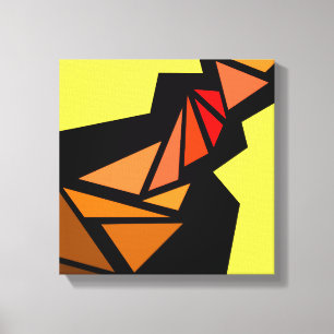 Lienzo Triángulos coloridos Geométrico abstracto Amarillo