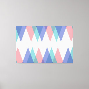 Lienzo Triángulos de azul y coral
