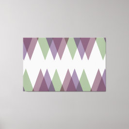 Lienzo Triángulos malvas y verdes