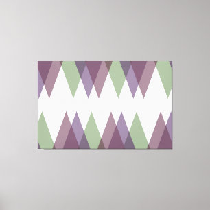 Lienzo Triángulos malvas y verdes