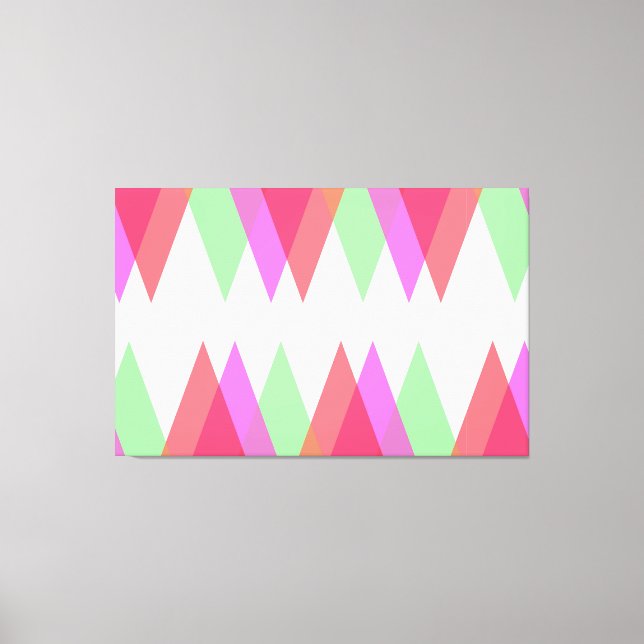 Lienzo Triángulos rojos y verdes (Anverso)