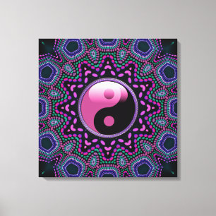 Lienzo tribal envuelto en rosa Yin Yang