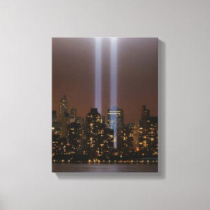 Lienzo Tributo del World Trade Center en luz en Nueva