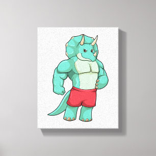 Lienzo Triceratops como culturista en Bodybuilding