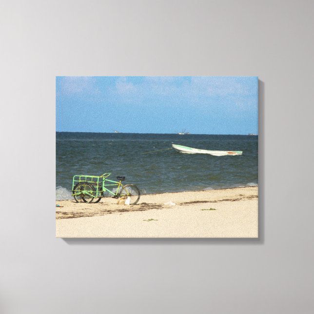 Lienzo Triciclo de Playa - Progreso, Yucatán, México (Anverso)