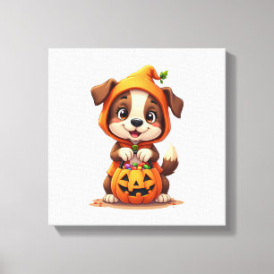 Lienzo Trick or Treat Perro � Camiseta de cachorro de Hal