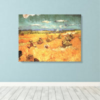 Trigos apilados con segador de Vincent van Gogh