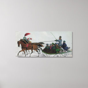 Lienzo Trineo traído por caballo