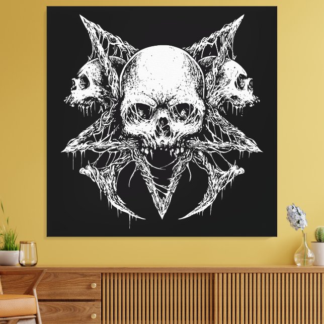 Lienzo Trío de Cráneos Góticos (Insitu (Sala de estar))