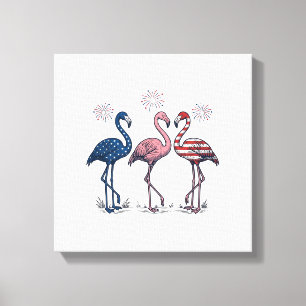 Lienzo Trío de flamencos patrióticos diseño de grabado vi