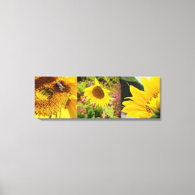Lienzo Trio de girasol (Anverso)