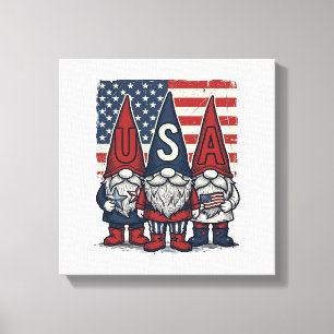 Lienzo Trío de gnomos patrióticos de EE. UU. Diseño vecto