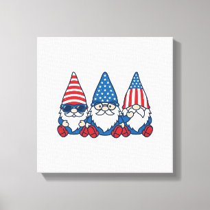 Lienzo Trío de gnomos patrióticos diseño de camiseta vect