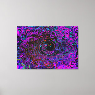 Lienzo Trípedo negro y magenta retro líquido giratorio
