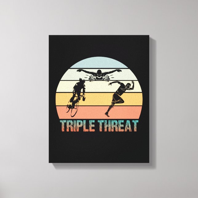 Lienzo Triple amenaza - Triathlon Sunset (Anverso)