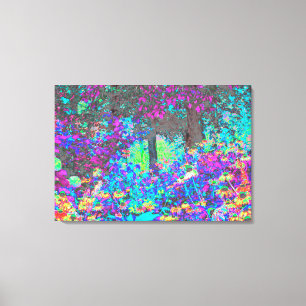Lienzo Trippy Lime Green y Purple Garden Sunrise