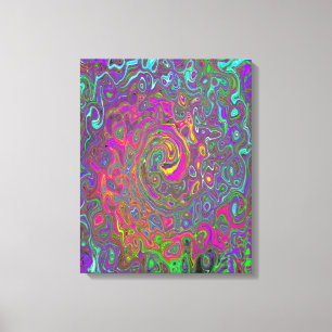 Lienzo Trippy Pink Hot Pink Resumen Remo Liquido Swirl Re