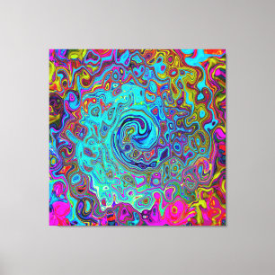 Lienzo Trippy Sky Blue Abstract Retro Liquid Swirl