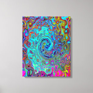 Lienzo Trippy Sky Blue Abstract Retro Liquid Swirl