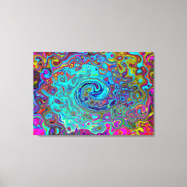 Lienzo Trippy Sky Blue Abstract Retro Liquid Swirl