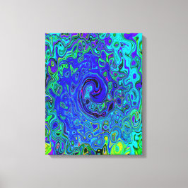 Lienzo Trippy Violet Blue Abstract Retro Liquid Swirl