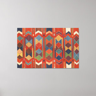Lienzo Tríptico contemporáneo del patrón kilim turco
