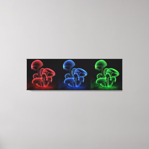 Lienzo Tríptico de fluorescencia